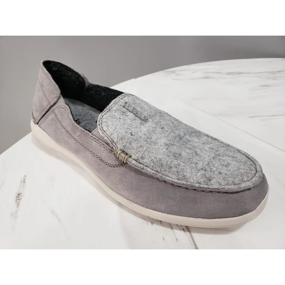 Clarks 61505369‎ Men's SIZE 8 Gray Suede Gorwin Step Slip-On Loafer Shoes House